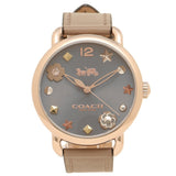 Coach Delancey Grey Dial Grey Leather Strap Watch For Women - 14502797 Buy Now By Coach