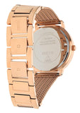 Guess Willow Crystal Blue Dial Rose Gold Mesh Bracelet Watch For Women - W0836L1