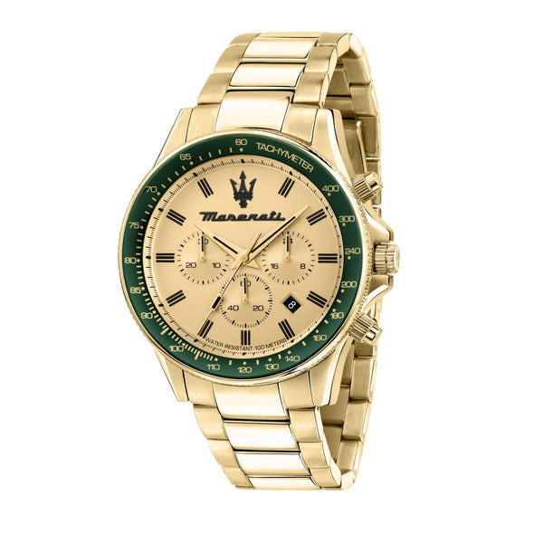 Shop Maserati SFIDA Quartz Yellow Dial Gold Strap Watch For Men - R8873640005 in USA