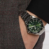 Emporio Armani Three Hand Green Dial Silver Steel Strap Watch For Men - AR11338 Buy Now By Emporio Armani