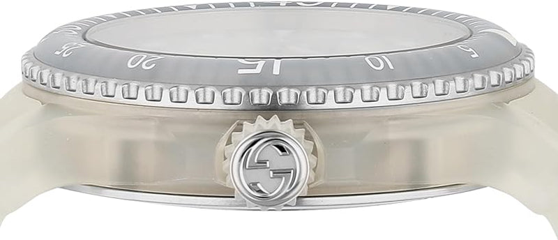 Shop Gucci Dive Automatic White Dial White Rubber Strap Unisex Watch - YA136342 in USA