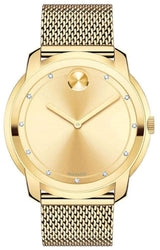 Movado Bold Diamonds Gold Dial Gold Mesh Bracelet Watch For Men - 3600460 Buy Now By Movado