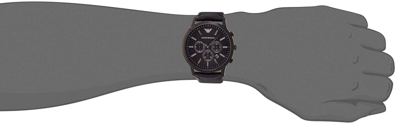 Emporio Armani Sportivo Chronograph Black Dial Black Leather Strap Watch For Men - AR2461 Buy Now By Emporio Armani