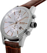 Hugo Boss Jet Chronograph Quartz Silver Dial Brown Leather Strap Watch For Men - HB1513280 Buy Now By Hugo Boss