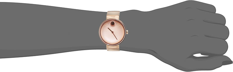 Shop Movado Edge Rose Gold Dial Rose Gold Steel Strap Watch for Women - 3680013 in USA