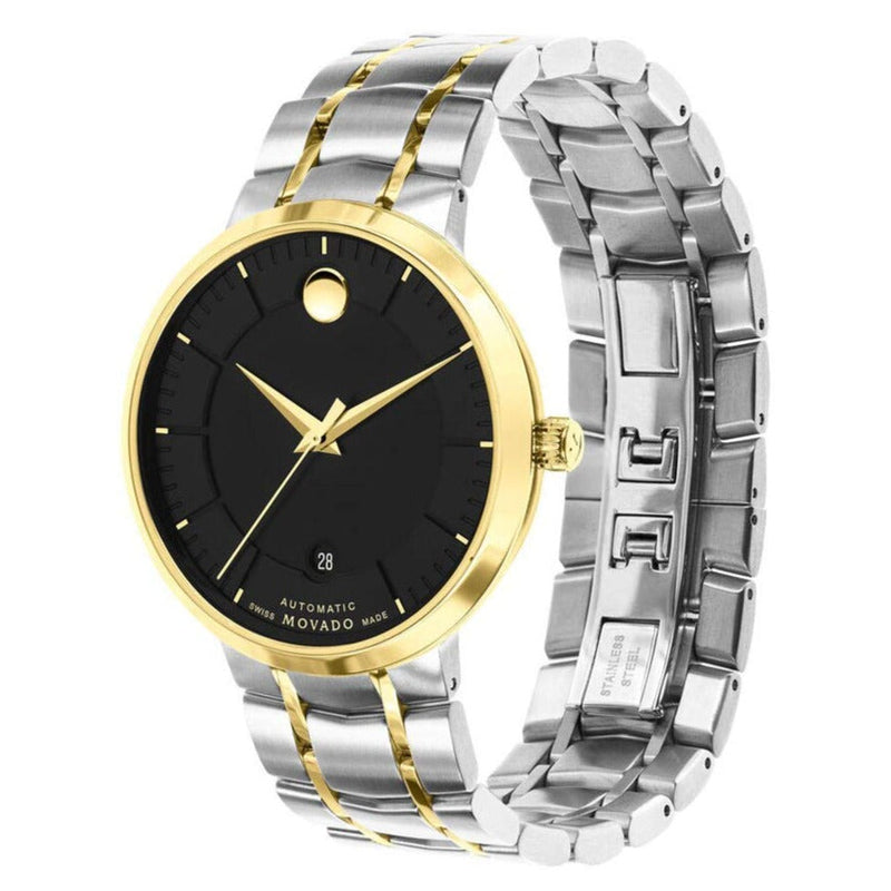 Movado 1881 Automatic Black Dial Two Tone Steel Strap Watch For Men - 0606916 Buy Now By Movado