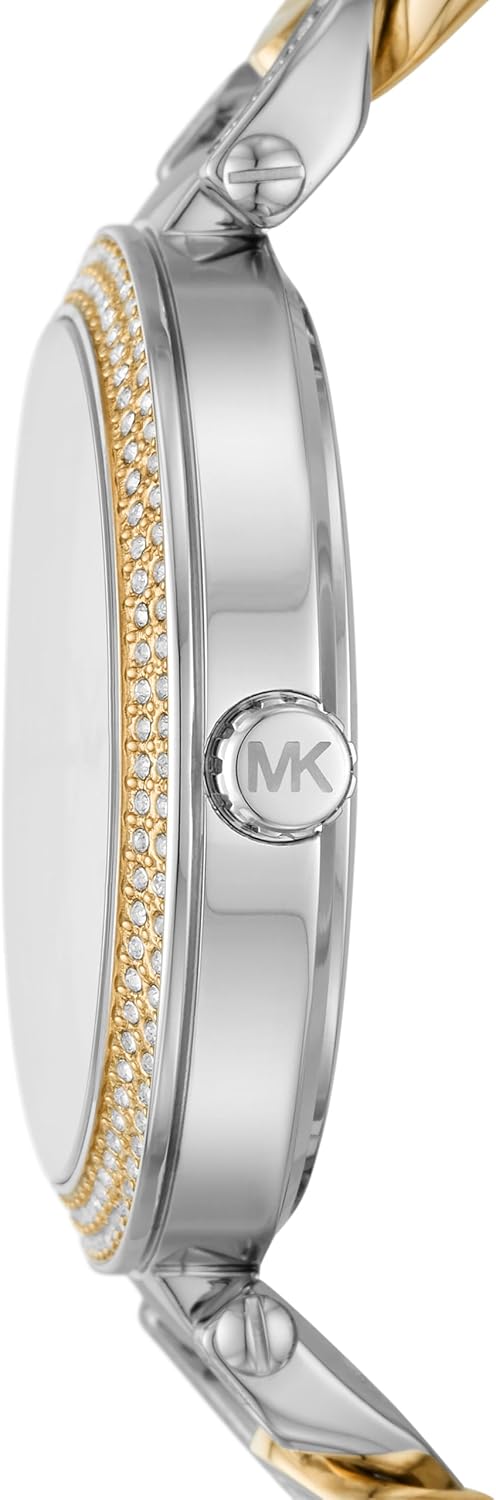 Shop Michael Kors Catelyn Three-Hand Crystals Silver Dial Two Tone Steel Strap Watch for Women - MK4633 in USA