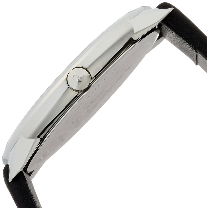 Calvin Klein Minimal Black Dial Black Leather Strap Watch for Men - K3M211C4 Buy Now By Calvin Klein