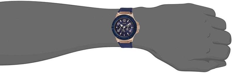 Shop Guess Rigor Blue Dial Blue Silicone Strap Watch For Men - W0247G3 in USA