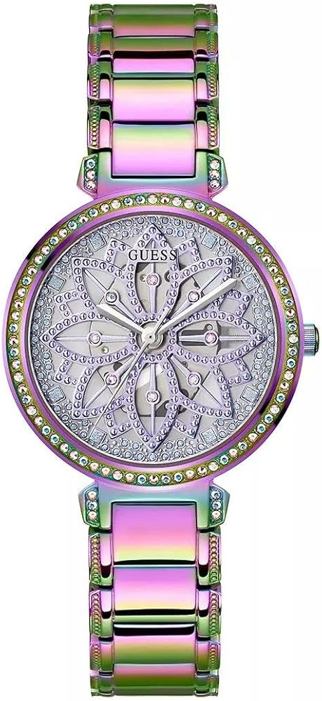 Shop Guess Lily Analog Purple Dial Purple Steel Strap Watch For Women - GW0528L4 in USA