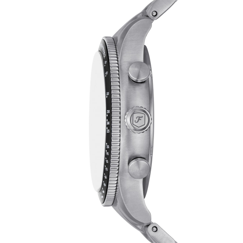 Fossil Sport Tourer Chronograph Black Dial Silver Steel Strap Watch for Men - FS6045 Buy Now By Fossil