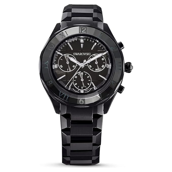 Shop Swarovski Dextera Chronograph Black Dial Black Steel Strap Watch for Women - 5641393 in USA