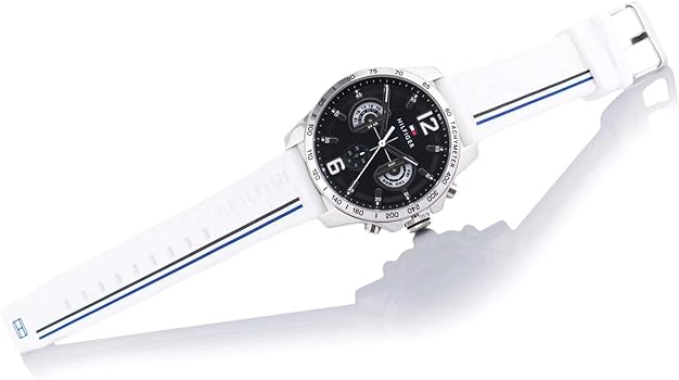 Tommy Hilfiger Multifunction Black Dial White Rubber Strap Watch for Men - 1791475 Buy Now By Tommy Hilfiger