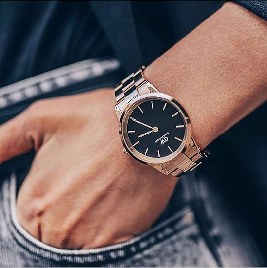 Daniel Wellington Iconic Link Black Dial Rose Gold Steel Strap Watch for Women - DW00100210 Buy Now By Daniel Wellington