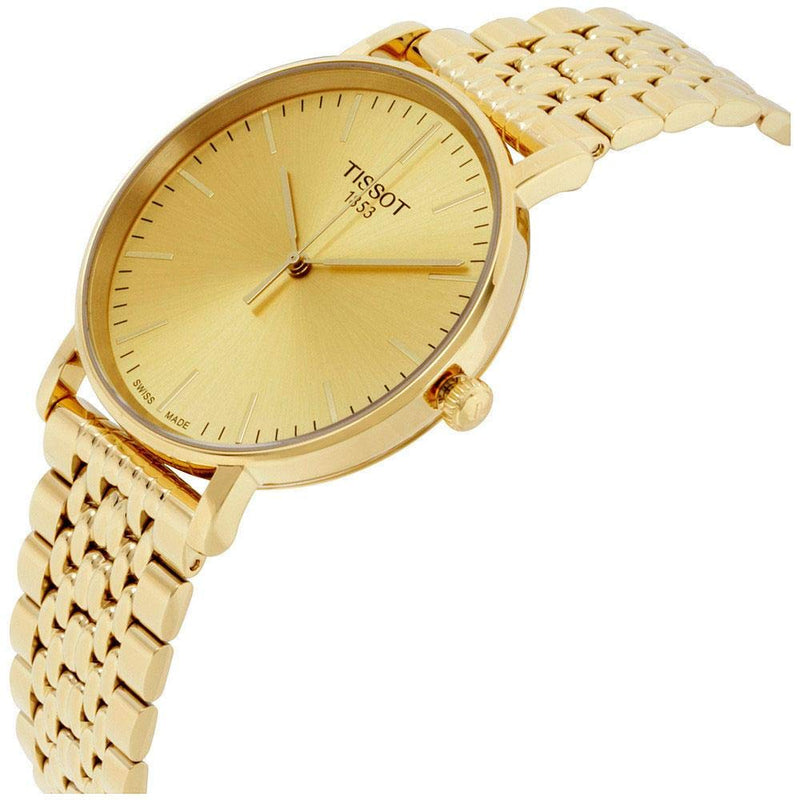 Tissot T Classic Everytime Medium Gold Dial Gold Mesh Bracelet Watch For Men - T109.410.33.021.00 Buy Now By Tissot