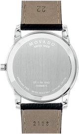 Movado Museum Blue Dial Black Leather Strap Watch For Men - 607013 Buy Now By Movado