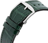 Shop Gucci Grip Quartz Silver Dial Green Leather Strap Watch For Women - YA157414 in USA