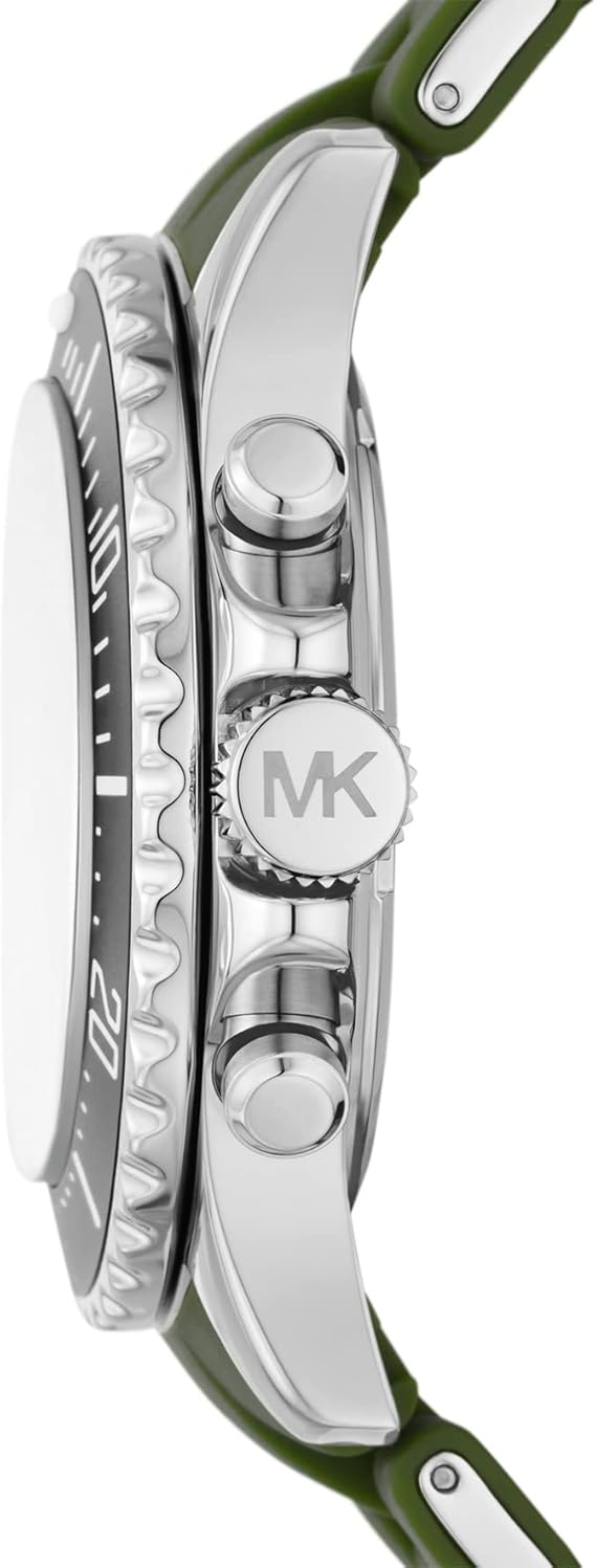 Michael Kors Everest Chronograph Black Dial Green Silicone Strap Watch For Men - MK8981 Buy Now By Michael Kors