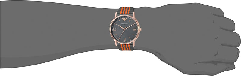 Shop Emporio Armani Kappa Quartz Grey Dial Two Tone Nylon Strap Watch For Men - AR11014 in USA
