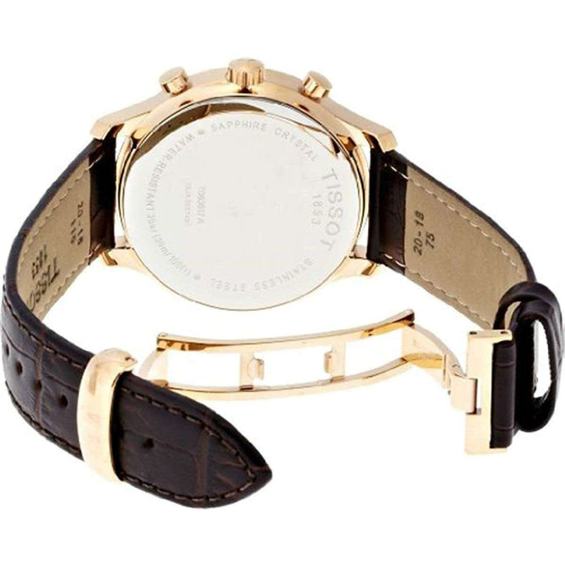 Tissot T Classic Tradition Chronograph White Dial Brown Leather Strap Watch For Men - T063.617.36.037.00 Buy Now By Tissot
