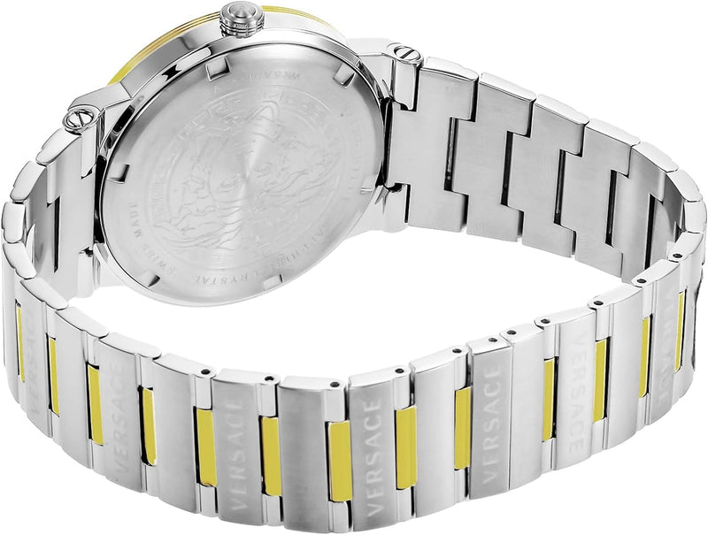 Versace Greca Chronograph White Dial Two Tone Steel Strap Watch For Men - VEZ900321 Buy Now By Versace