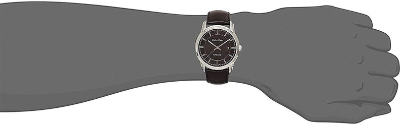 Calvin Klein Infinity Automatic Black Dial Black Leather Strap Watch for Men - K5S341C1 Buy Now By Calvin Klein