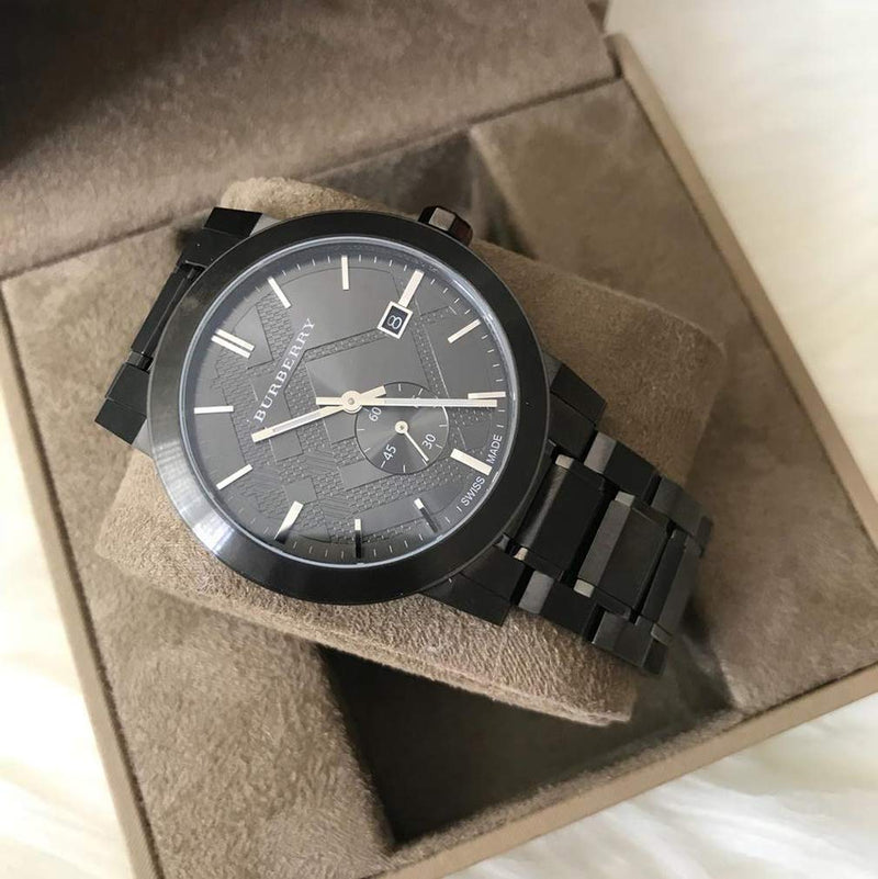 Burberry The City Black Dial Black Steel Strap Watch for Men - BU9902 Buy Now By Burberry