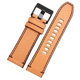 Diesel Mega Chief Chronograph Black Dial Brown Leather Strap Watch For Men - DZ4476