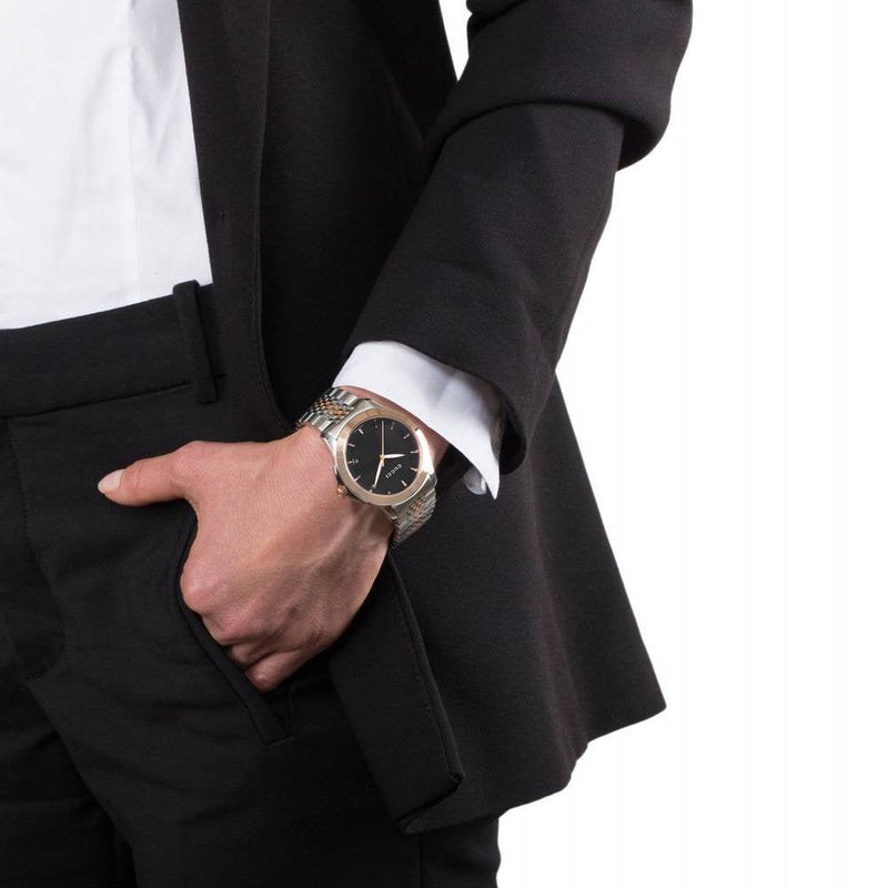 Shop Gucci G Timeless Black Dial Two Tone Steel Strap Watch For Men - YA126410 in USA