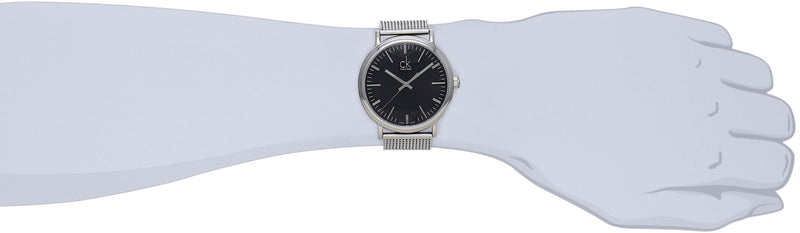 Calvin Klein Surround Black Dial Silver Mesh Bracelet Watch for Men - K3W21121 Buy Now By Calvin Klein