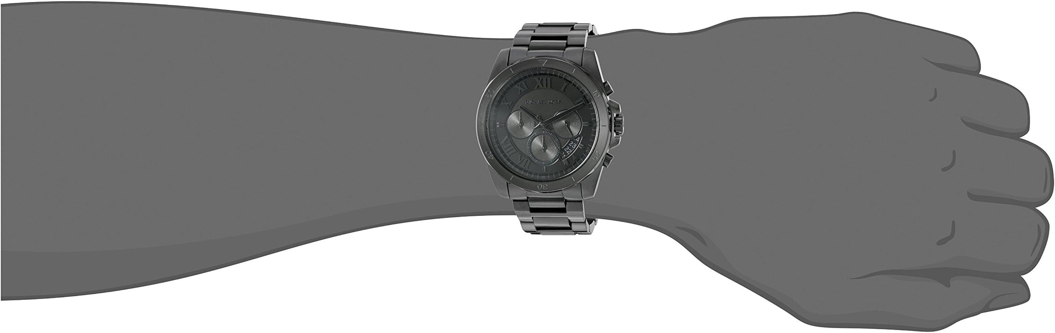 Michael Kors Brecken Chronograph Black Dial Black Steel Strap Watch For Men - MK8482