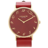 Coach Perry Red Dial Red Leather Strap Watch for Women - 14503852