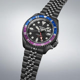 Seiko Automatic SKX GMT Yuto Horigome Limited Edition Black Dial Black Steel Strap Watch For Men - SSK027K1