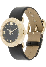 Marc Jacobs Amy Black Dial Black Leather Strap Watch for Women - MBM1154 Buy Now By Marc Jacobs