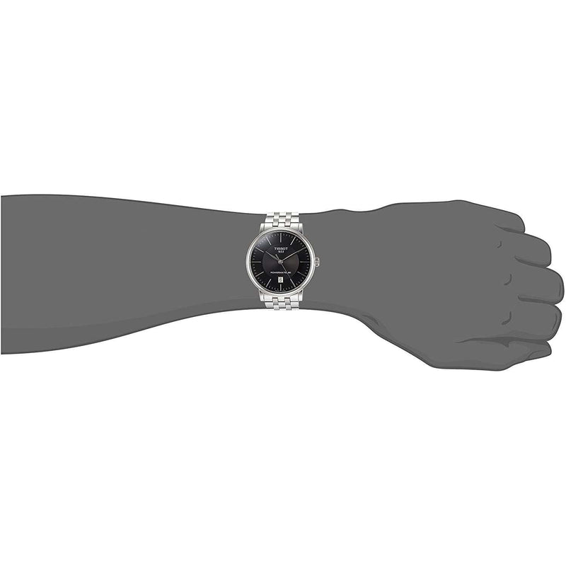 Tissot T Classic Carson Premium Powermatic 80 Black Dial Silver Steel Strap Watch For Men - T122.407.11.051.00 Buy Now By Tissot