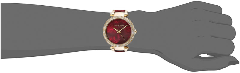 Michael Kors Parker Mother of Pearl Red Dial Two Tone Steel Strap Watch for Women - MK6427 Buy Now By Michael Kors