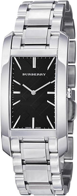 Shop Burberry Heritage Black Dial Silver Steel Strap Watch For Women - BU9401 in USA