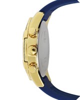 Shop Guess Catalina Blue Gold Tone Blue Silicone Strap Watch For Women - W0562L2 in USA