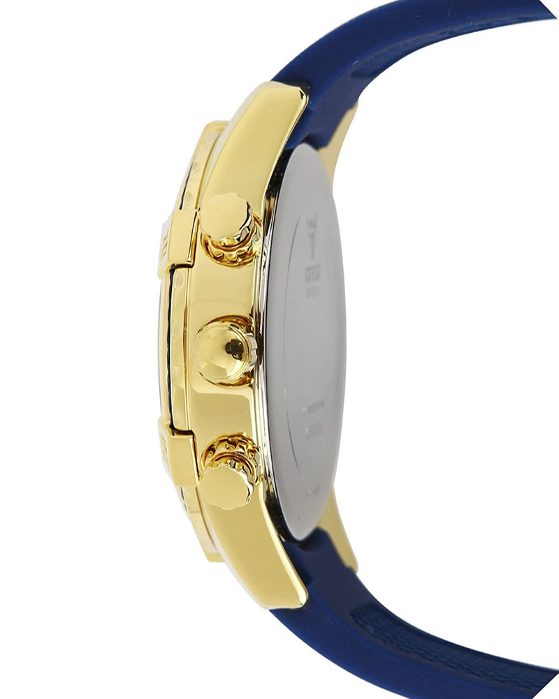 Shop Guess Catalina Blue Gold Tone Blue Silicone Strap Watch For Women - W0562L2 in USA