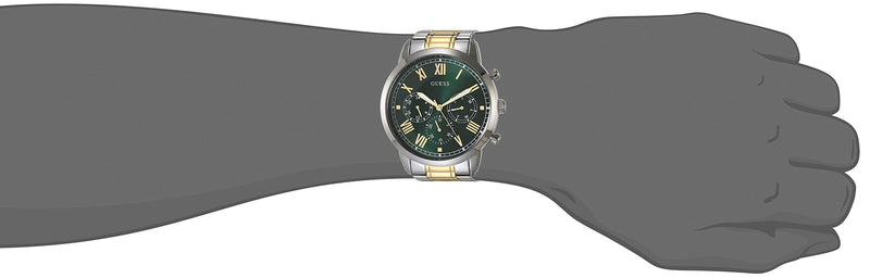 Shop Guess Hendrix Green Dial Two Tone Steel Strap Watch For Men - GW0066G2 in USA
