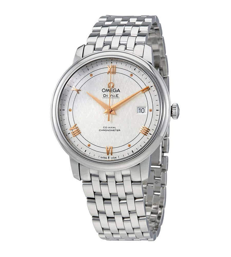 Shop Omega De Ville Prestige Co Axial Silver Dial Silver Steel Strap Watch for Men - 424.10.40.20.02.004 in USA