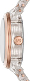 Michael Kors Runway Analog Crystals Rose Gold Dial Two Tone Steel Strap Watch for Women - MK7355