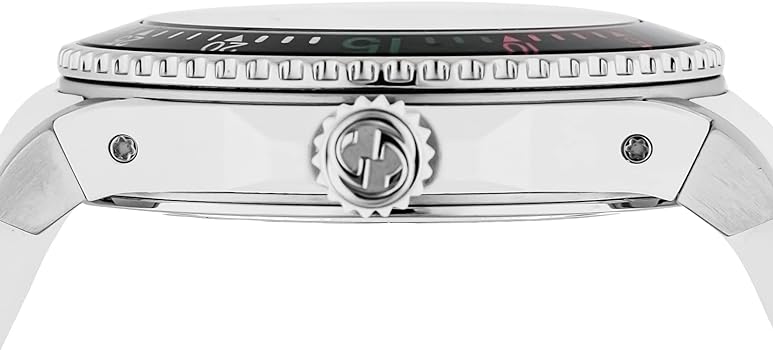 Shop Gucci Dive Quartz White Dial White Rubber Strap Watch For Men - YA136330 in USA