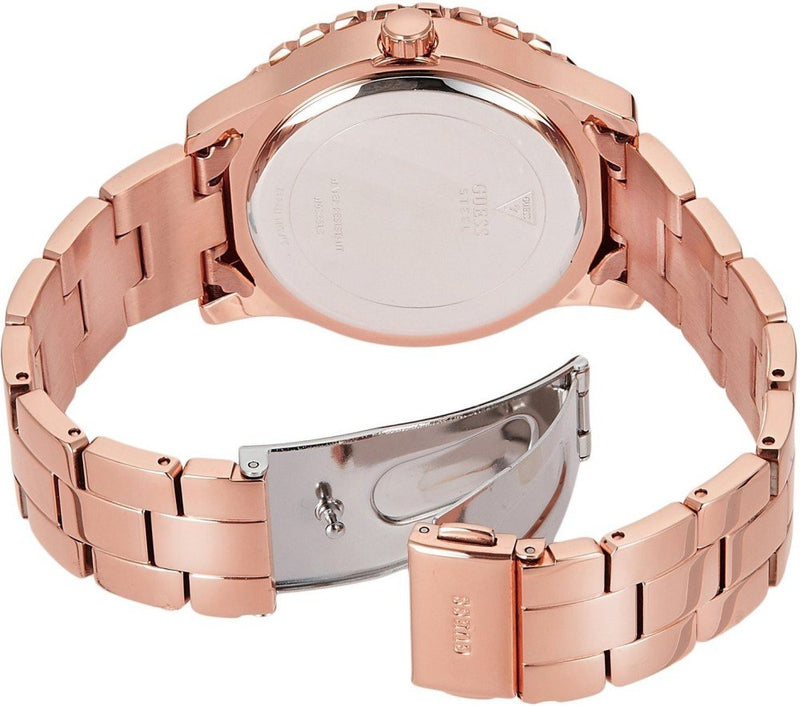 Guess Mini Surprise Analog Silver Dial Rose Gold Steel Strap Watch For Women - W0623L2 Buy Now By Guess