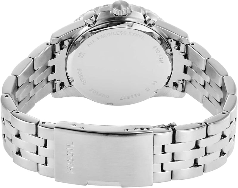 Fossil FB-01 Chronograph Black Dial Silver Steel Strap Watch for Men - FS5827 Buy Now By Fossil
