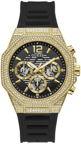 Guess Momentum Chronograph Diamonds Black Dial Black Silicone Strap Watch For Men - GW0518G2 Buy Now By Guess