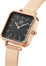 Daniel Wellington Quadro Studio Black Dial Rose Gold Mesh Strap Watch For Women - DW00100518 Buy Now By Daniel Wellington