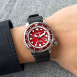 Citizen Eco Drive Promaster Marine Red Dial Black Rubber Strap Watch For Men - BN0159-15X Buy Now By Citizen