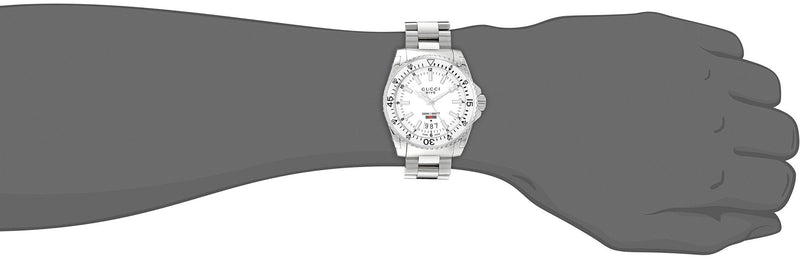 Shop Gucci Dive Quartz White Dial Silver Steel Strap Watch for Men - YA136302 in USA