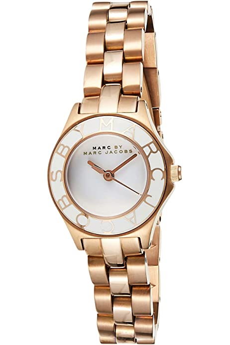 Shop Marc Jacobs Blade White Dial Gold Steel Strap Watch for Women - MBM3075 in USA